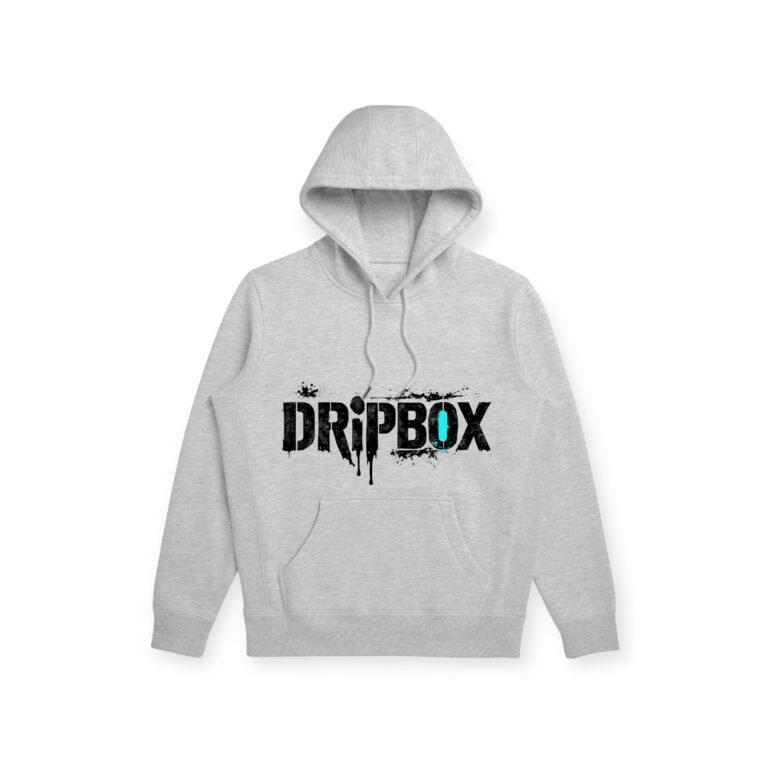 Grey Dripbox Hoodie front